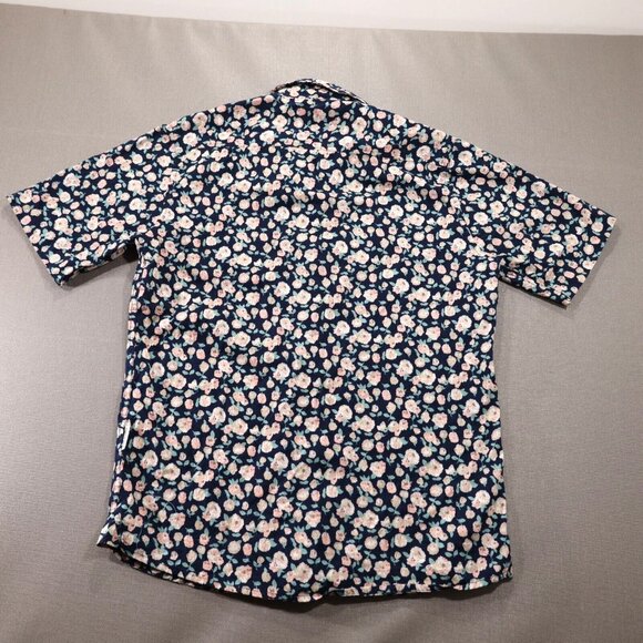 Just Junkies Mens Button Up Shirt Floral Pattern with Bird Patches OOAK - Picture 4 of 12